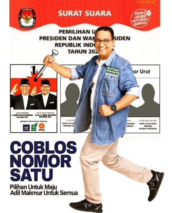 Cak_Hariy's tweet photo. Wess taa Coblos #1AMIN  Pak @aniesbaswedan &amp; Gus @cakimiNOW ketika jadi Presiden &amp; Wapres RI biar di Roasting Kiky lagi sepuasnya.
#AMINAjaDulu https://t.co/UOydpvcqEt