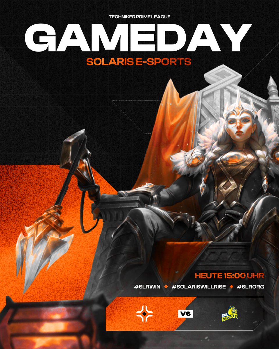🔶 MATCHDAY 🔶

Die Umsetzung unseres Comebacks ist zwar bisher nicht wie wir es uns gewünscht hätten verlaufen, dennoch reißen wir heute RNL Boar den Arsch auf!🙏

⚔️ » <a href="/rnlroar/">RNL ROAR</a> Boar
🕛 » Heute, 15:00 Uhr
🎥 » ttv/SLRORG
🎙️ » <a href="/Nikasukee/">Nika</a>

#SolarisWillRise | #SLRWIN | #TKPRM