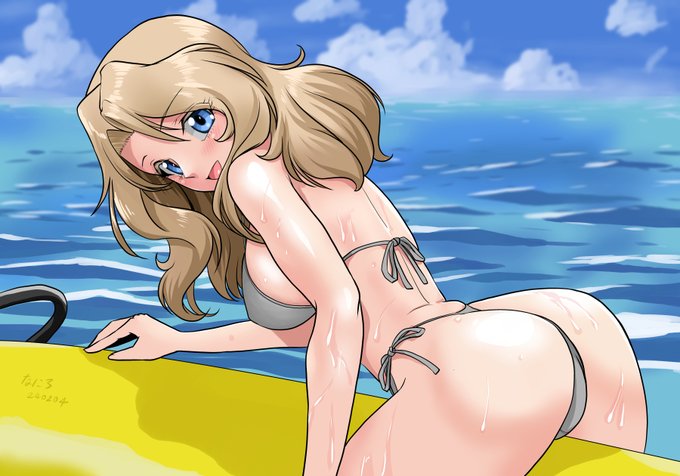 #週末ガルパンお絵描き120分一本勝負
#週末ガルパンお絵描き120分一本勝負20240204
バナナボートに乗るおケイさん! 