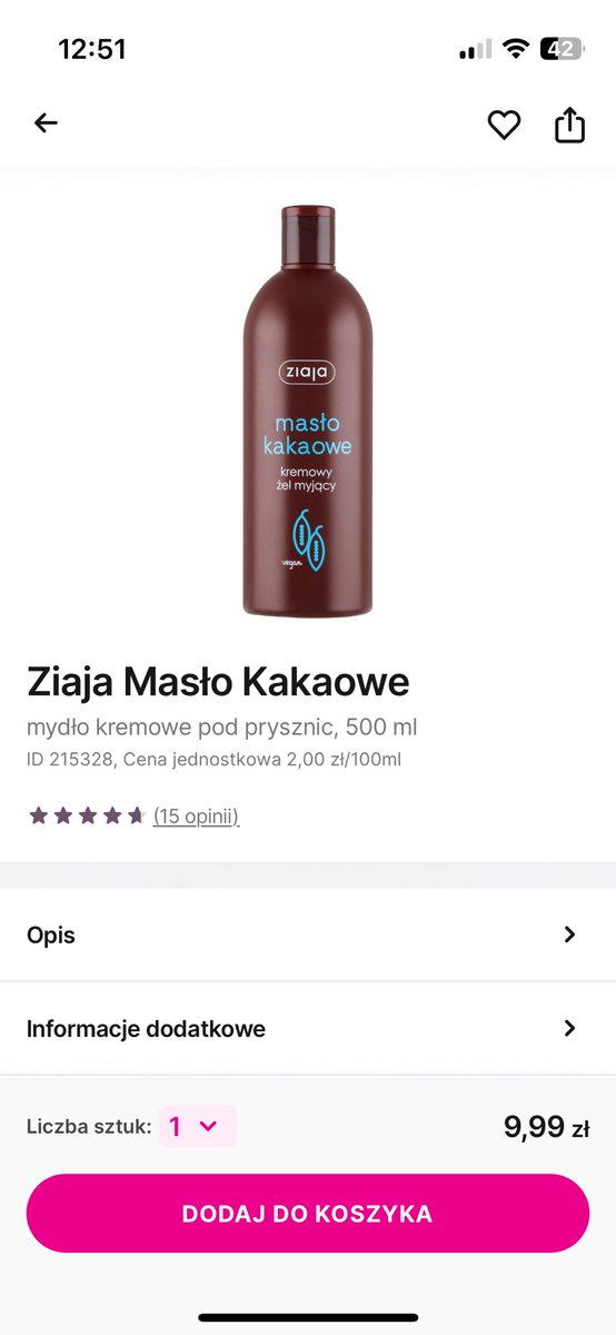 karolinapresz's tweet photo. @lisirozbojnik Ziaja masło kakaowe 🥹🫶 I szampon/odżywka z isany honey&amp;vanilla (pachną jak black opium w wersji le parfume, I'm in love, moje ukochane perfumy) https://t.co/4sMn1dlPSE