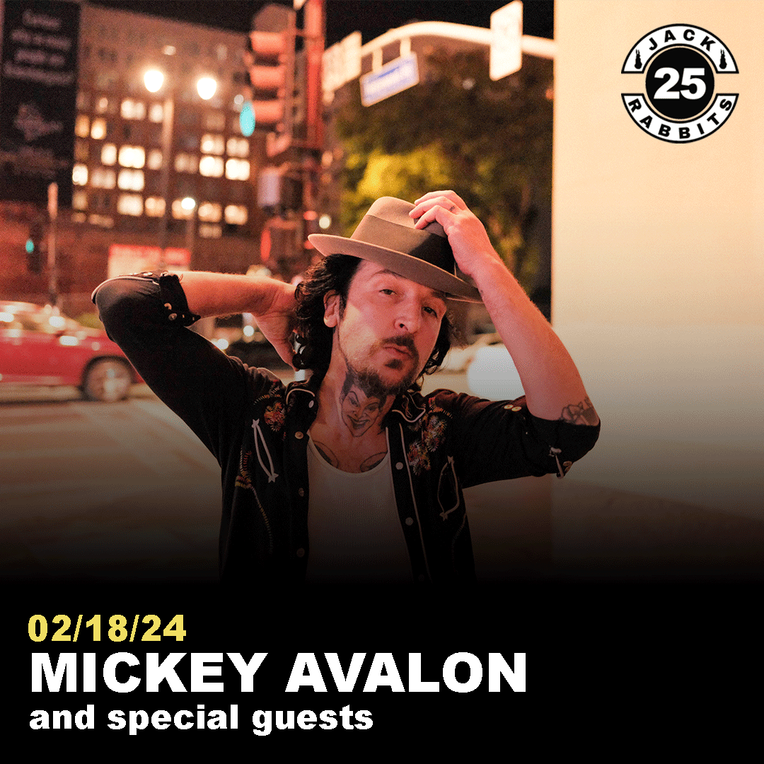 #MickeyAvalon #LiveMusic  MICKEY AVALON returns to play JACK RABBITS 25 YEAR ANNIVERSARY on Sunday February 18th, 2024, tickets are available now at this link jaxlive.com/event/mickey-a…