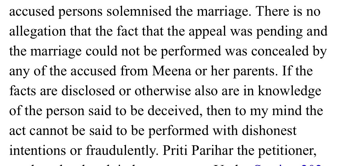 reema_omer's tweet photo. 5. Pakistani case law on S. 496 is underdeveloped, but you can see Indian judgments on this provision to see how it is interpreted

It really boggles the mind how IK and Bushra bibi can be prosecuted, let alone convicted and sentenced, under S. 496 https://t.co/jucXlFsz1m