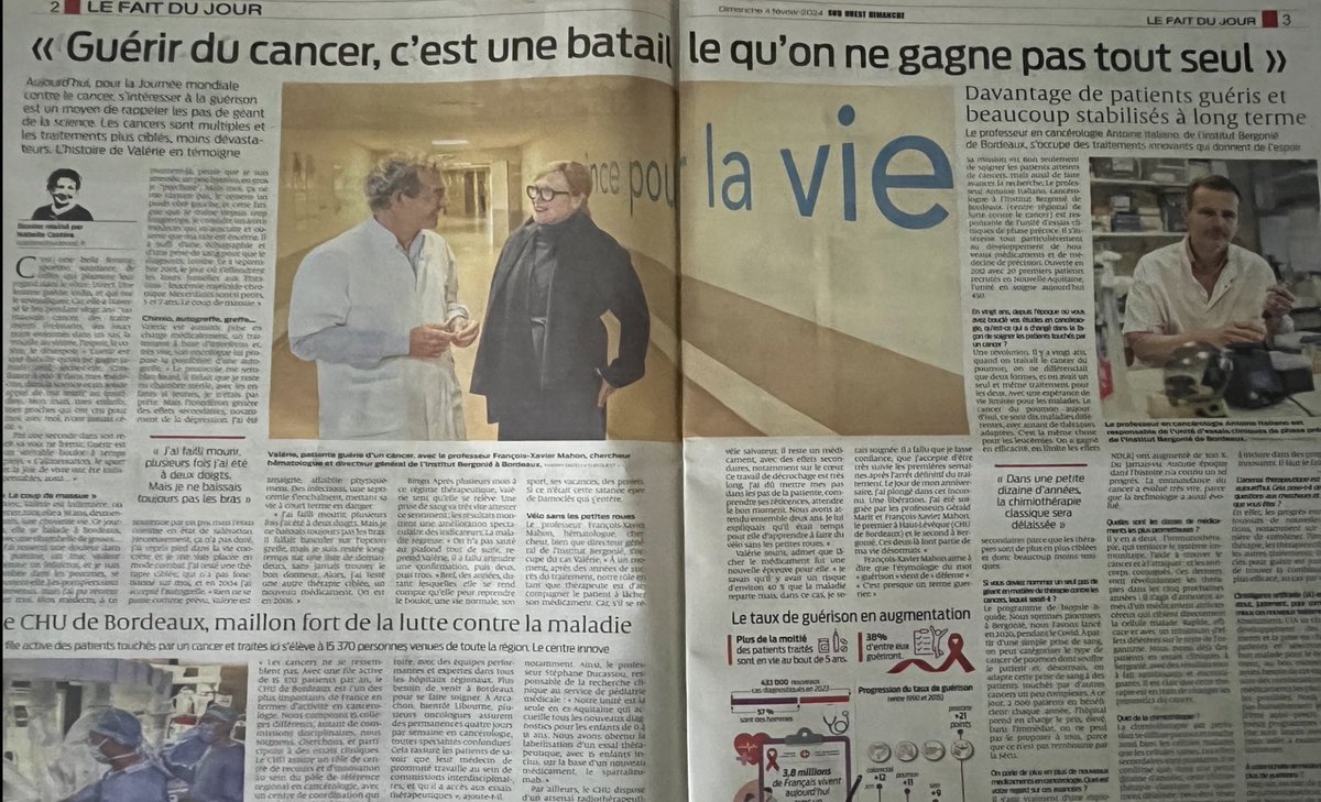 Gerald CARMONA (@geraldcarmona) on Twitter photo C'est la Journée mondiale contre le cancer , un grand merci à Isabelle Castéra et le journal SudOuest.fr pour cet article sur la #guérison. <a href="/FxMahon/">Mahon François-Xavier</a> @BERGONIE33 @GroupeUnicancer C'est la Journée mondiale contre le cancer , un grand merci à Isabelle Castéra et le journal SudOuest.fr pour cet article sur la #guérison. <a href="/FxMahon/">Mahon François-Xavier</a> @BERGONIE33 @GroupeUnicancer