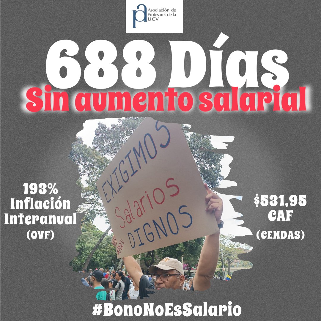 #UCV #Profesores #Venezuela #SalariosDignosYa #BonoNoEsSalario #4Febrero