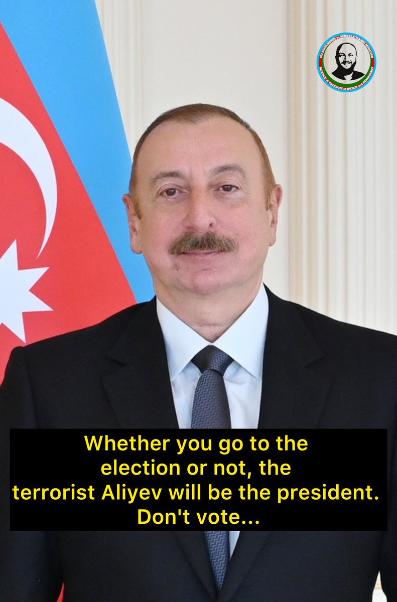 A few days later, on February 7, there will be presidential elections in #Azerbaijan. special election. because that is what the dishonorable, dictator, bribe-taker, terrorist Ilham #Aliyev wants. Whether the people of 🇦🇿Azerbaijan want it or not, <a href="/azpresident/">İlham Əliyev</a> will be elected