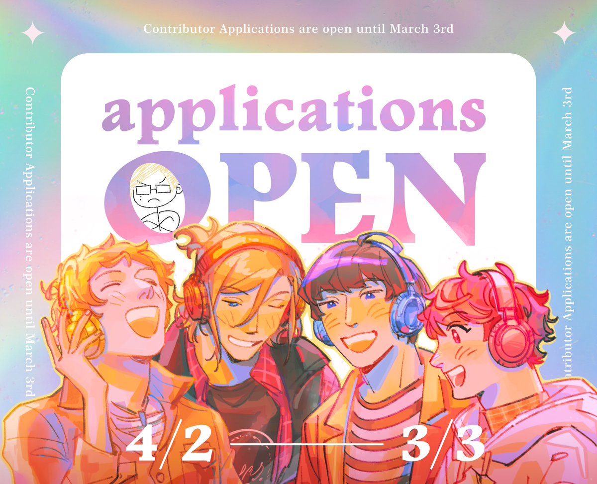 A3SongZine's tweet photo. Contributor applications for Soundtracks: Ensemble are now open! [Until March 3rd] ⬇️⬇️

https://t.co/9dUH4zBXNy

(Applications for all roles are in the same form!)

Be sure to read the rules carefully before submitting your application! Otherwise, Sakyo-san might get mad… https://t.co/9CQZgDaW8p