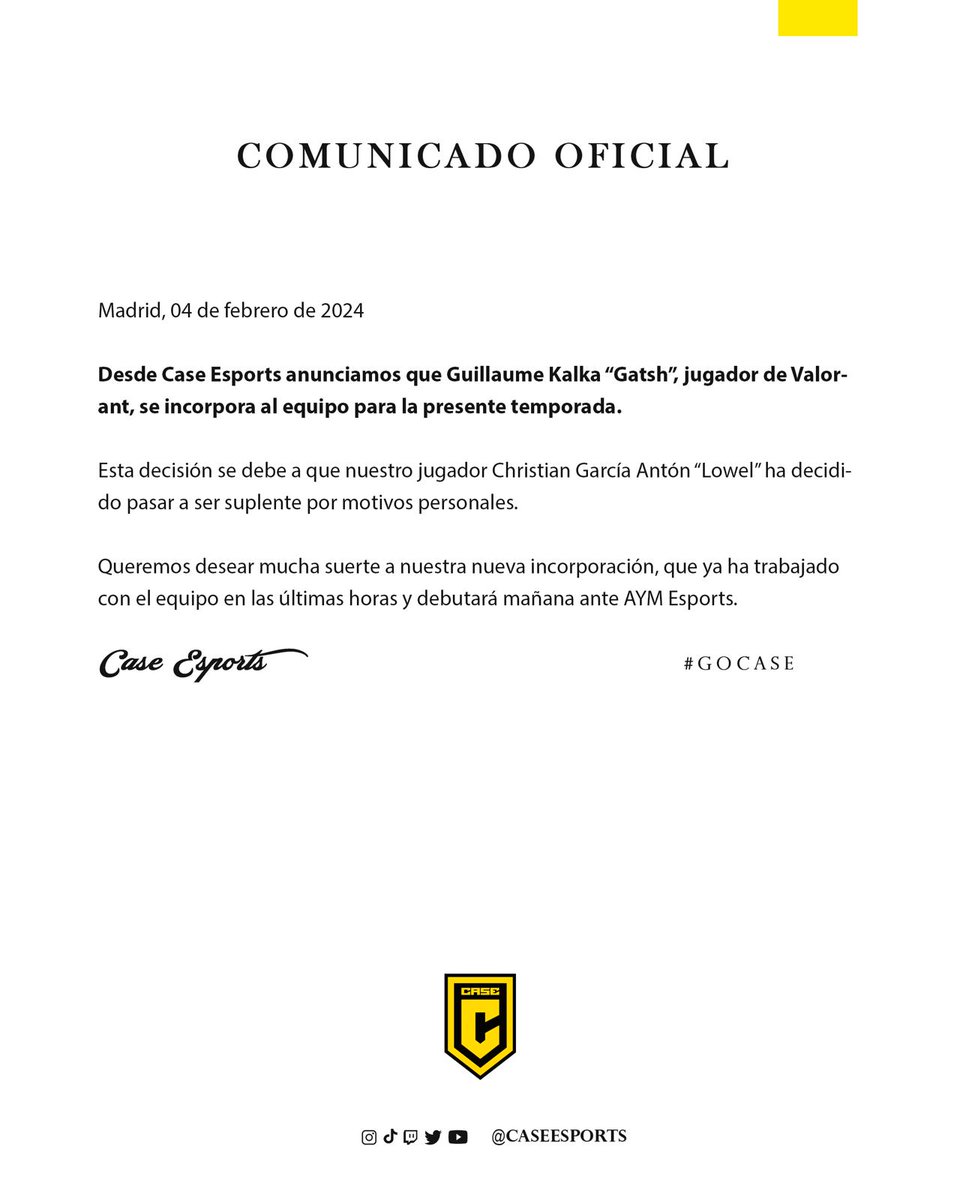 Case Esports 🟡 tweet media