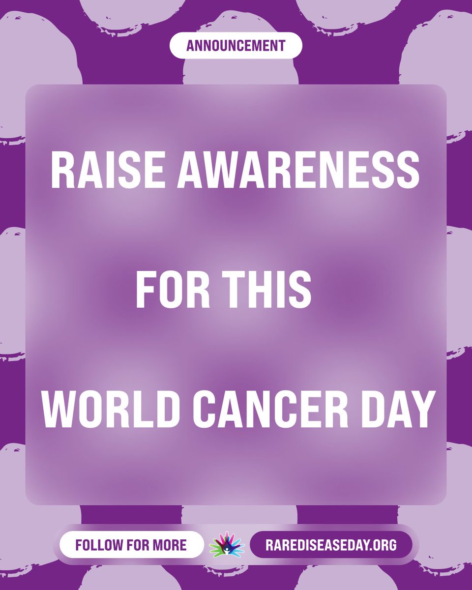 It’s #WorldCancerDay! 🌍 Each patient and caregiver, irrespective of age and type of rare cancer, share the same challenges linked to the rarity of the disease. Let's unite to call to improve rare cancer patients' timely access to adequate care and a better quality of life.