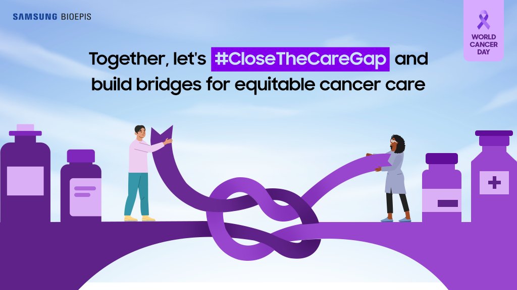 SamsungBioepis's tweet photo. Inequity in cancer care prevents people from receiving crucial medical attention. Samsung Bioepis is committed to joining efforts to #CloseTheCareGap, ensuring no one is left alone in fighting against cancer. ✊❤️

#WorldCancerDay #PassionForHealth https://t.co/lF6Qy139IW