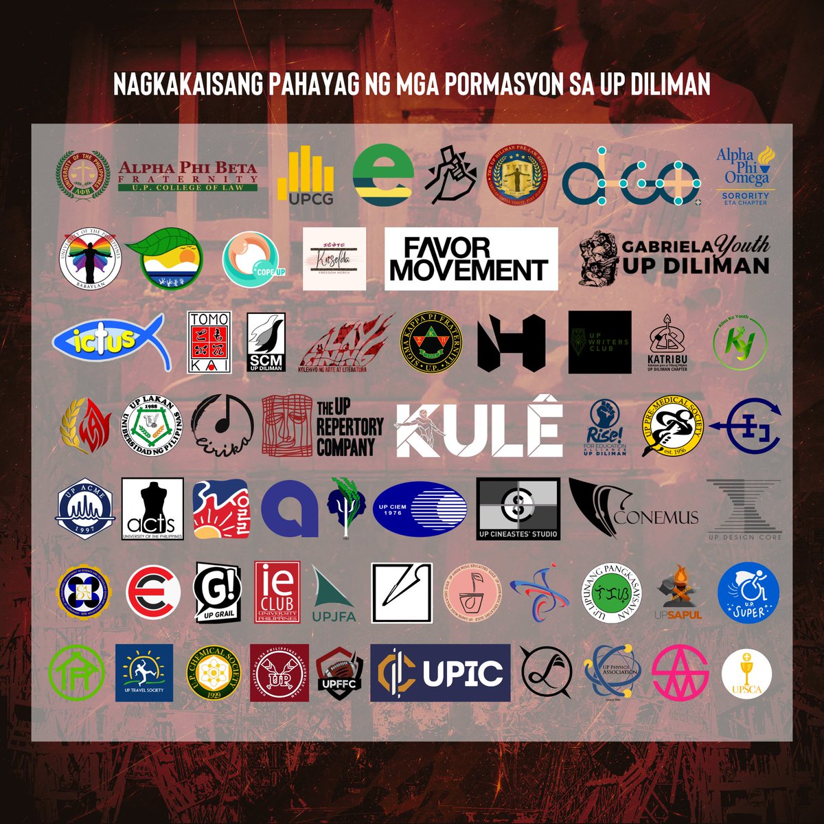 USCUPDiliman's tweet photo. 𝐈𝐛𝐚𝐥𝐢𝐤 𝐚𝐧𝐠 𝐤𝐚𝐥𝐬𝐚𝐝𝐚 𝐚𝐭 𝐩𝐚𝐦𝐚𝐧𝐭𝐚𝐬𝐚𝐧 𝐬𝐚 𝐦𝐚𝐬𝐚!
𝐈𝐛𝐚𝐬𝐮𝐫𝐚 𝐚𝐧𝐠 𝐏𝐔𝐕𝐌𝐏! 𝐈𝐛𝐢𝐠𝐚𝐲 𝐚𝐧𝐠 𝐃𝐢𝐥𝐢𝐌𝐚𝐥𝐥 𝐬𝐚 𝐤𝐨𝐦𝐮𝐧𝐢𝐝𝐚𝐝!

Manifesto of Unity to stand in solidarity against campus commercialization https://t.co/d0ssGcHUsq