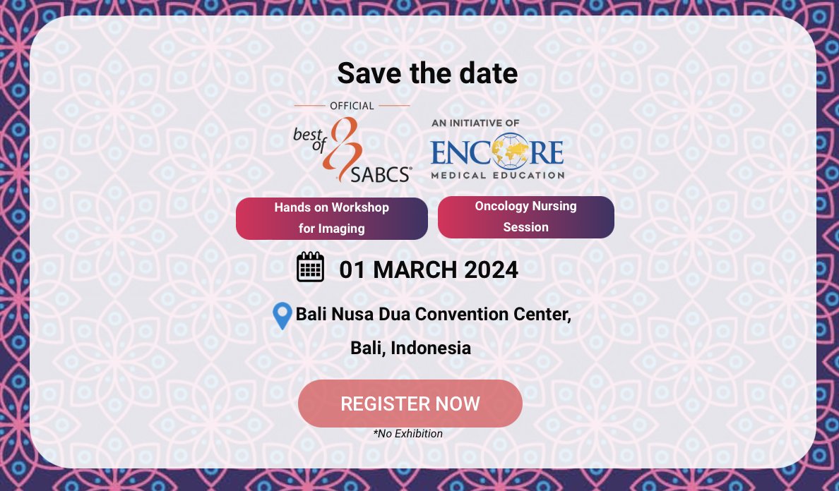 📣 EduAlert Be one of the FIRST 20 dedicated Oncology Nursing Professionals to grab a complimentary registration for the 12th Asia Pacific Breast Cancer Summit in Bali, Indonesia, on March 2-3, 2024!🌴 Secure your spot now: 👉 apbcs.org/registration/ @oncologynursing