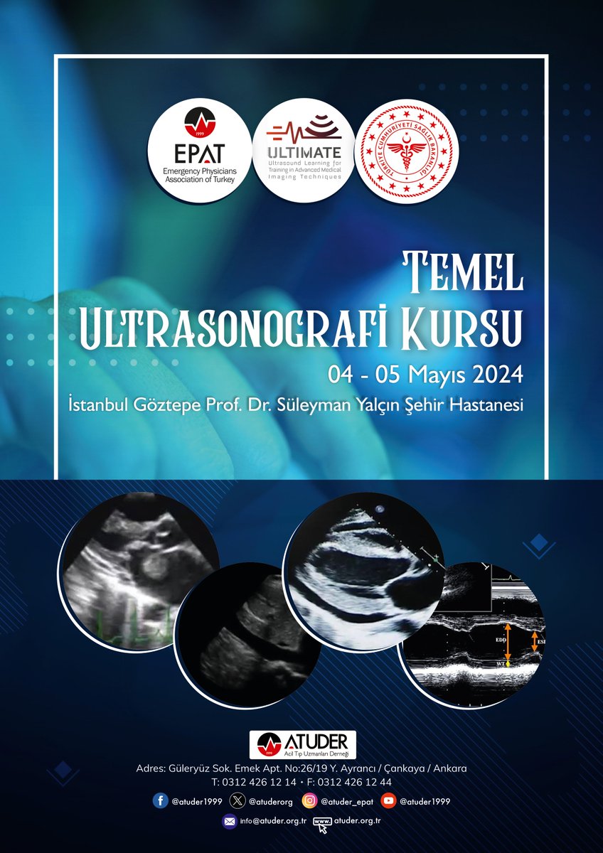 📌📣Temel Ultrasonografi Kursu İstanbul 04 - 05 Mayıs 2024⏳
atuder.org.tr/etkinlikler/82… @atis_emre <a href="/BoraATUokm/">Bora Cekmen</a>