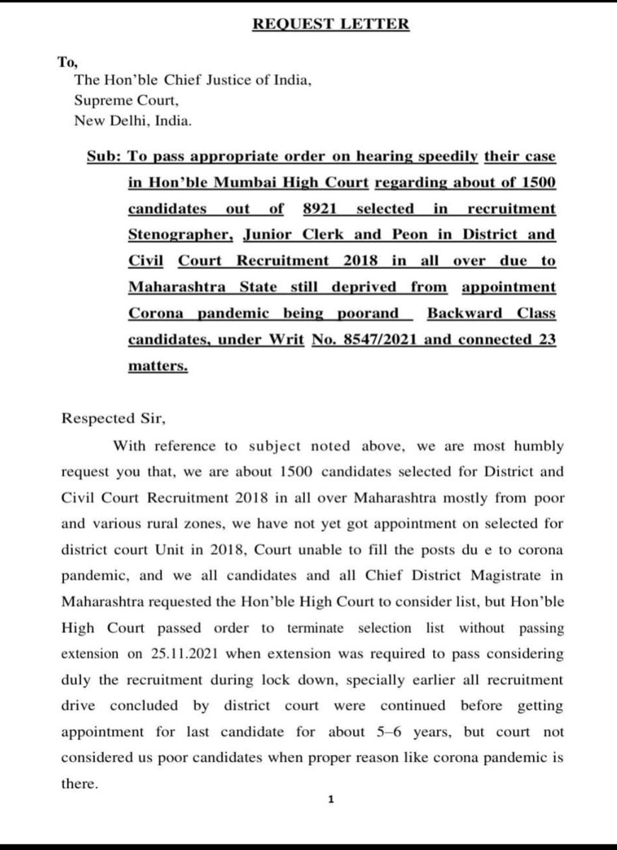 MaliBharat30813's tweet photo. #maharashtra_districtcourtrecruitment2018_needjustice
@devendra4maha
@mieknathshinde
@draupadi_murmu7
@PMOIndia
@D_Y_Chandrachud
@maha_governor
@Dev_Fadnavis
#Maharashtra
@ANI
@satyajeettambe
@LoksattaLive https://t.co/rOMoRqmxYz