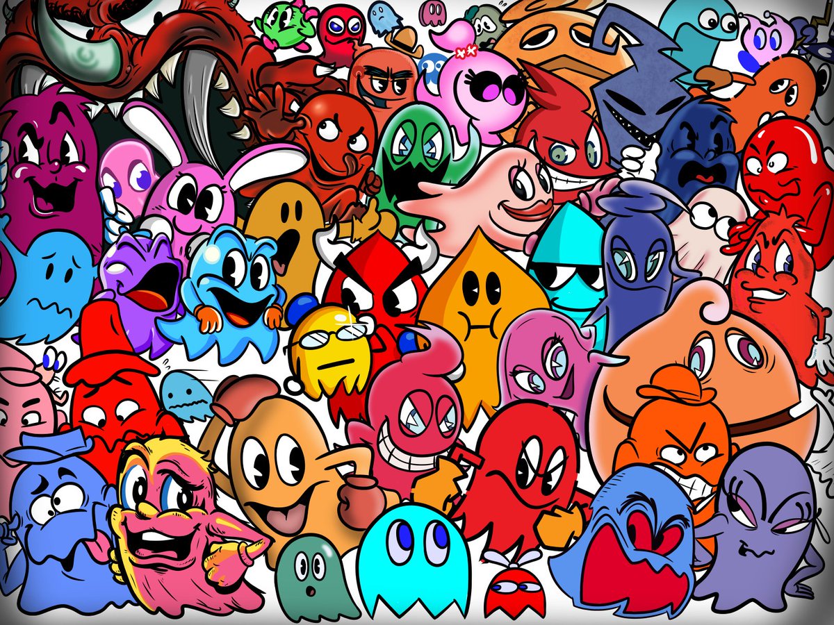 tempurmental's tweet photo. Too Many Ghosts #pacman https://t.co/fZg5hmQGNO