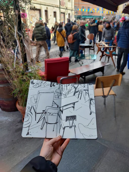 カーニバルでUrban sketch 楽しかった