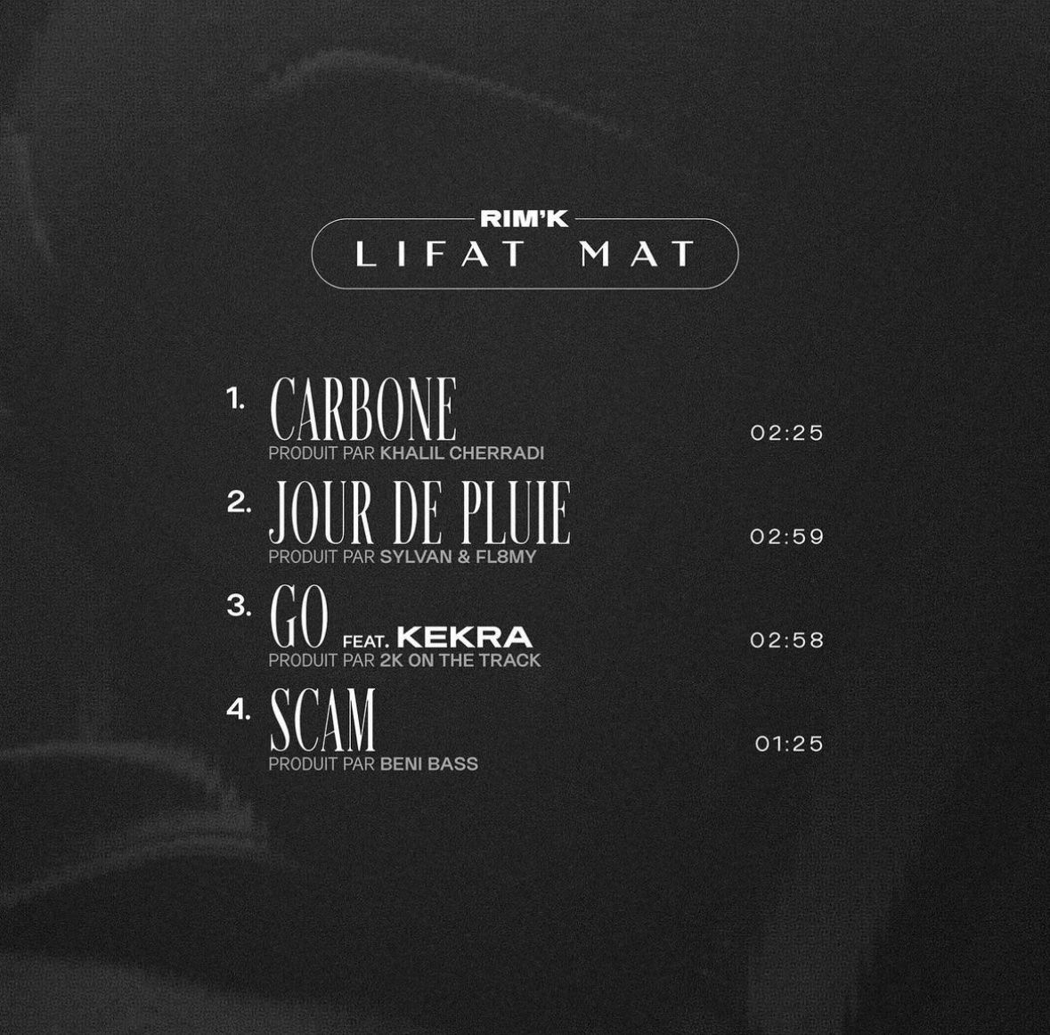 ShadesFrance's tweet photo. 🚨🚨 RIM’K dévoile la COVER et la TRACKLIST de son nouvel EP !

"LIFAT MAT"

Avec : 
▫️KEKRA

📆 CE MARDI

Cover :                                     Tracklist : https://t.co/ByVvWmIKR5
