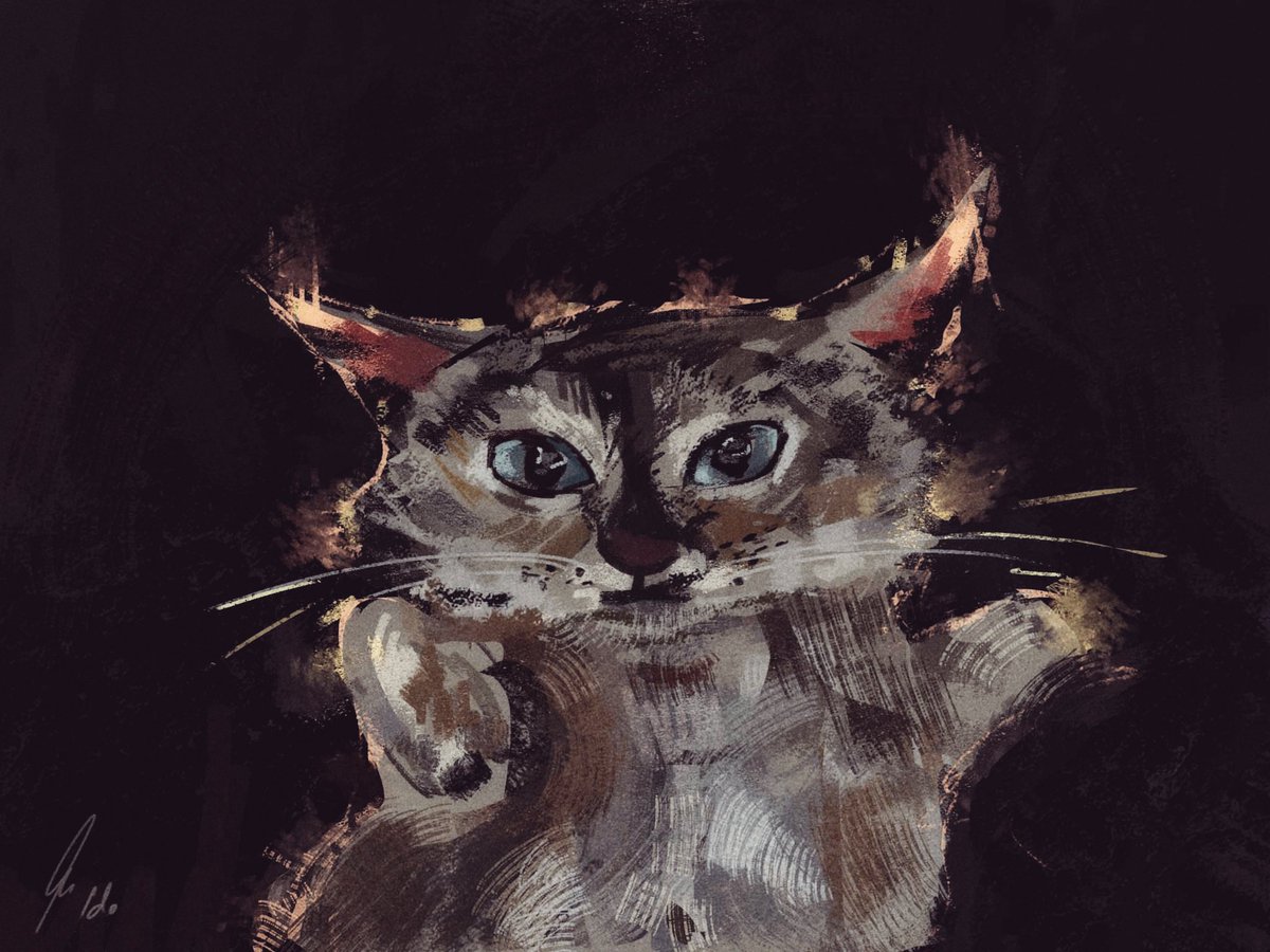 S0ULKATCHER's tweet photo. painting of that cat yeah https://t.co/LIGZ5DLVrX