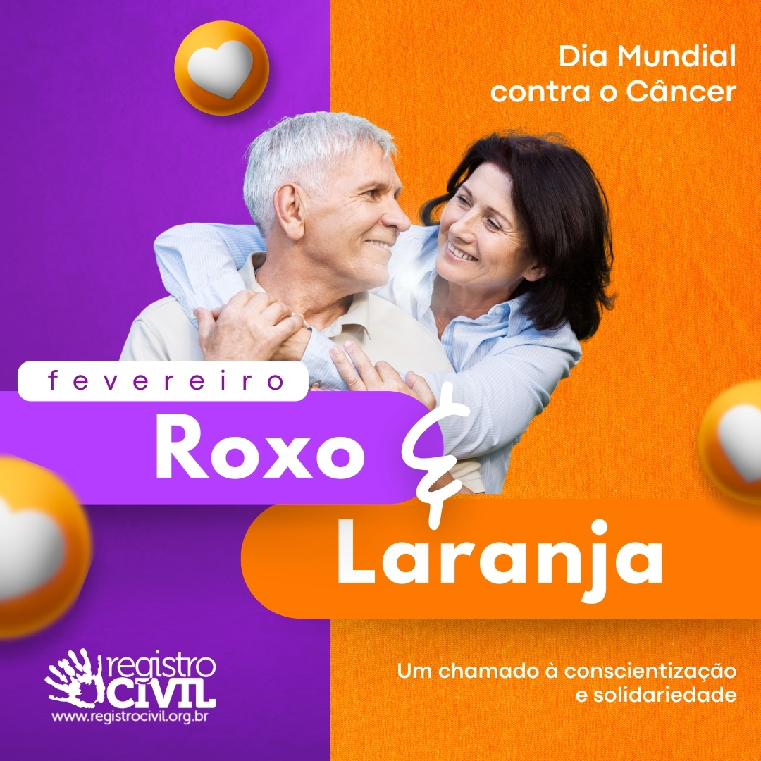 Reg_Civil's tweet photo. Neste Fevereiro Roxo e Laranja, unimos a favor de uma única causa: A prevenção. Por isso, o mês de fevereiro reforça a importância do diagnóstico precoce para se conseguir oferecer melhor qualidade .

#DiaMundialContraOCâncer #FevereiroRoxoELaranja #Conscientização https://t.co/nhrqrJmpuF