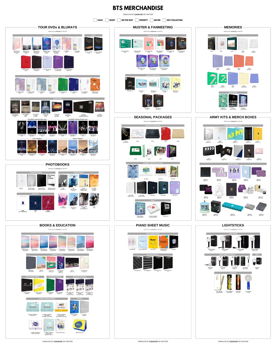 ✨ BTS Merchandise Compilation Template ✨ [UPDATED] + D-DAY The
