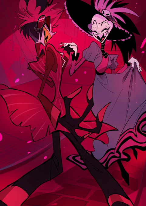 AlastorとRosieが踊ってるところ最高すぎる #HazbinHotelFanart 