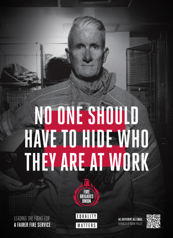 = Equality Matters =

Discrimination, harassment and bullying have no place in ther fire and rescue service.

As the only democratic and representative body for firefighters and control room staff, we will take a leading role in transforming our service.

[1/2]