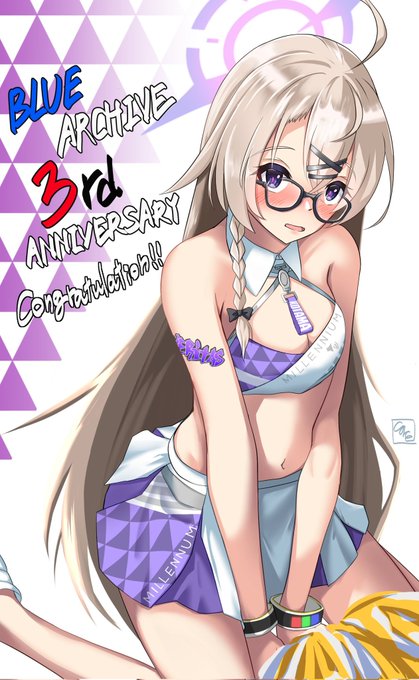 ブルーアーカイブ3周年おめでとうございます!!絵描きとして再起するきっかけになったので感謝しきれません色々な感謝を込めてチア衣装コタマでお祝いを…#ブルアカ3周年アート #ブルーアーカイブ#ブルアカ3周年 