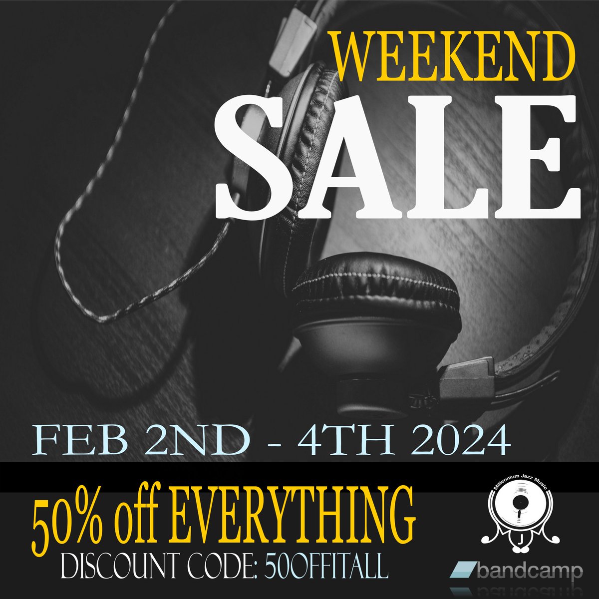 Last day of the weekend sale we started on Friday. Orders will be sent out to you all this week. Thanks for the support!!

Get your download on, or grab some vinyl, tapes, and merch. Just add "50offitall" on check out on the MJM Bandcamp and POW!!! = millenniumjazz.bandcamp.com