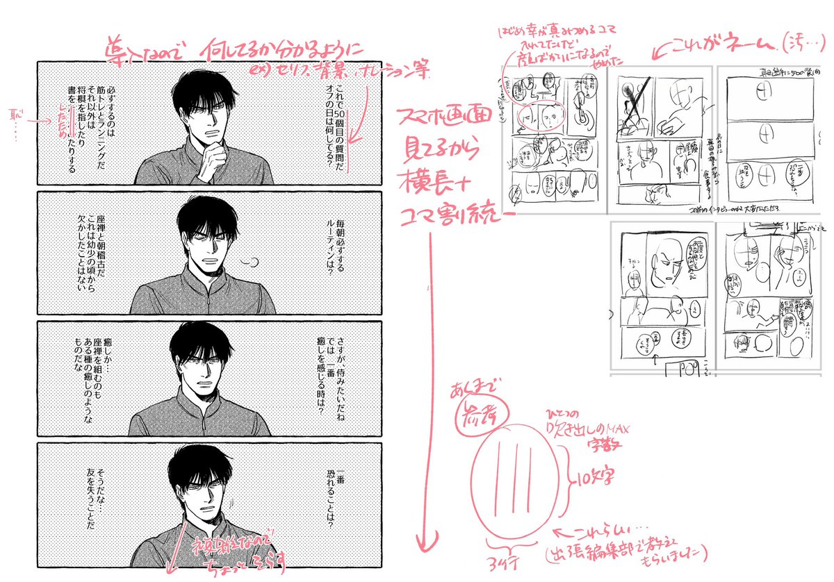 ネームから原稿完成までのプロセス 
