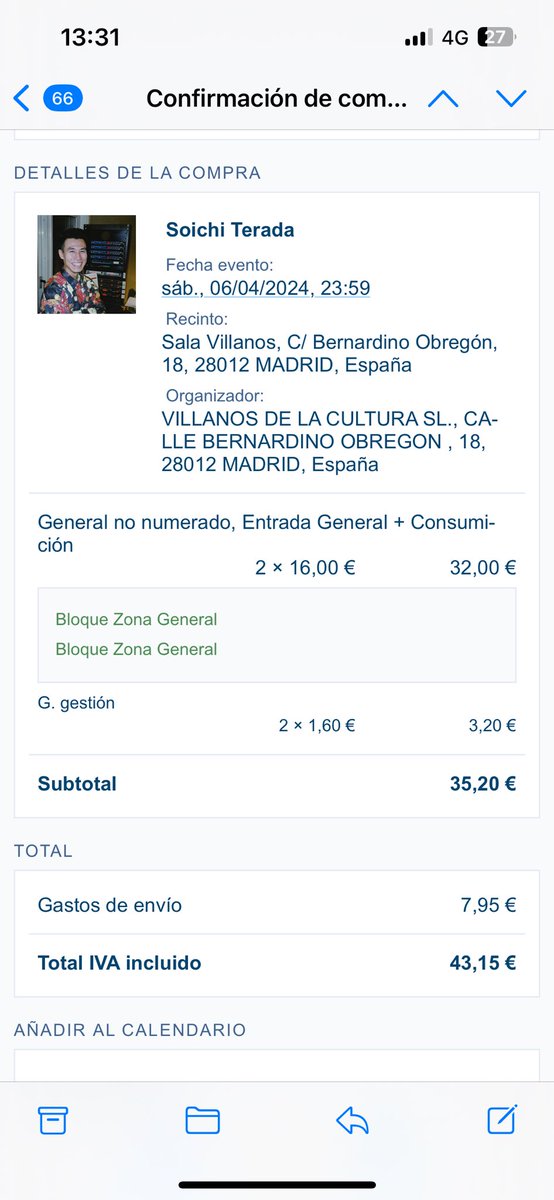 Sois unos ladrones <a href="/entradas/">entradas.com</a>, dejando marcada la casilla de los 7,95 euros para enviar las entradas por correo. Esto es para denunciar <a href="/consumidores/">OCU</a> y a <a href="/FACUA/">FACUA</a>. Ojo cuando compréis aquí entradas.