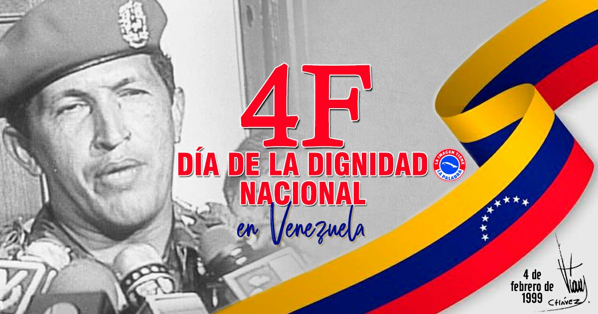 Día de la Dignidad Nacional en Venezuela, en homenaje al levantamiento militar encabezado por el mejor amigo de #Cuba, quienes revivieron la esperanza maltratada de un pueblo.