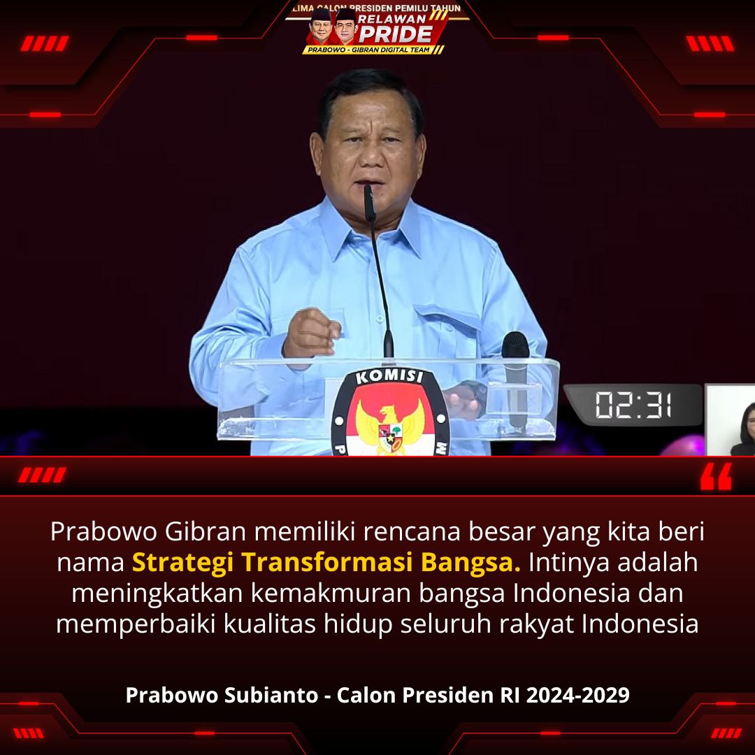 FDonghun's tweet photo. Gagasan program Paslon 02
#RelawanPride
#PrabowoGibranDigitalTeam
#debatcapres2024 https://t.co/wJxHxga6Nk