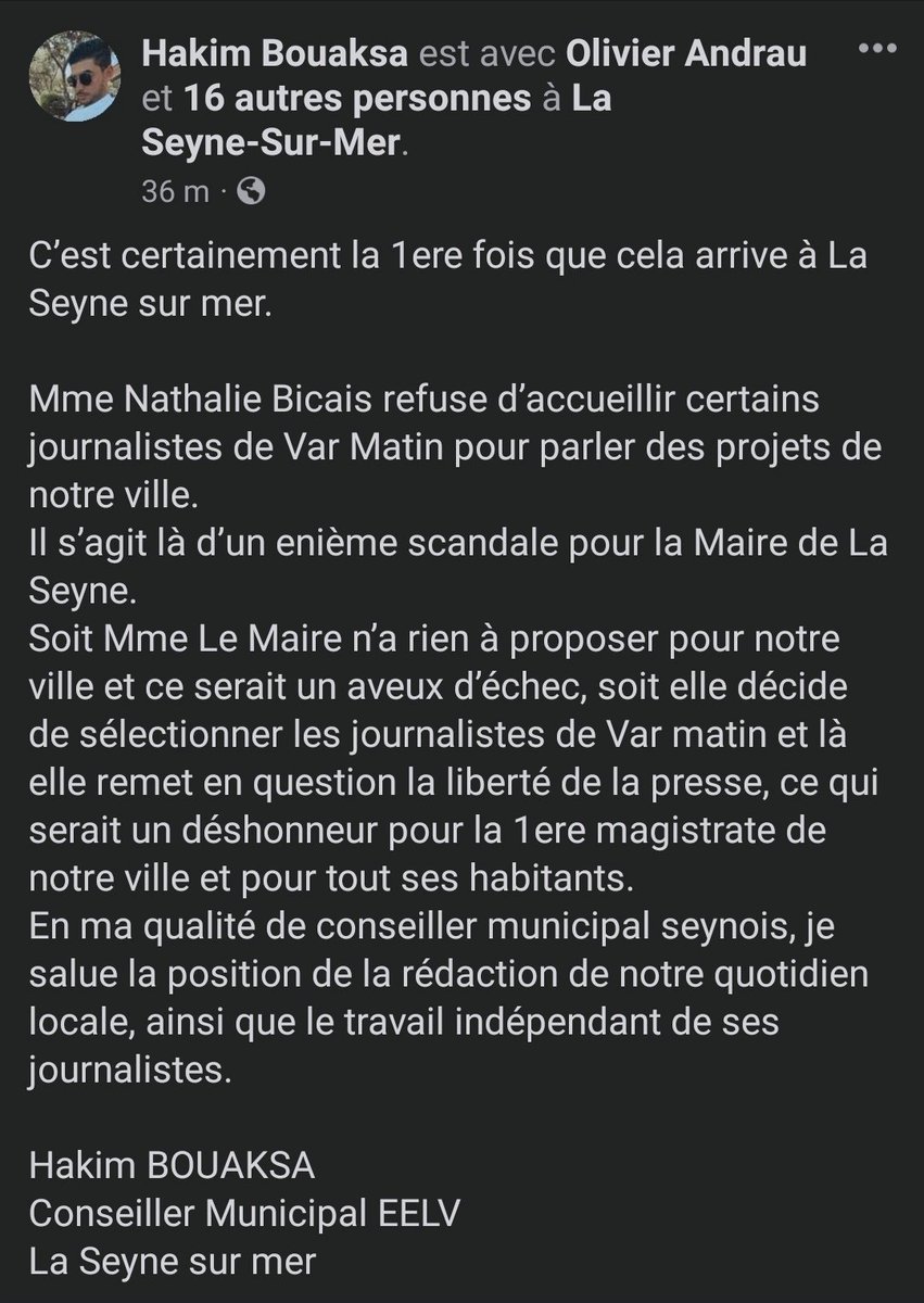 jeunesNUPESVAR's tweet photo. Et devinez quels sont les points communs entre les maires de #Sanary et #LaSeyne (en plus de leur amour pour leur amour immodéré pour la liberté de la presse) ?

De droite
Affaires judiciaires aux fesses

Merci à @HBouaksa de l'avoir relevé !
@Var_Matin @VMtoulon https://t.co/HyYKcGjC3I