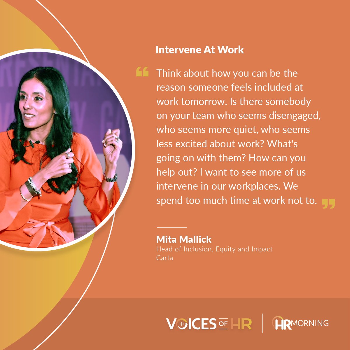 HR Morning (@hrmorning) on Twitter photo 💌 The next time you're at work, be the reason someone feels included.
We spend too much time at work to not intervene when we see someone who needs help, according to <a href="/MitaMallick2/">Mita Mallick</a>, @CartaInc. Get more of her insights in our most recent podcast episode: rfr.bz/t8yrp2x 💌 The next time you're at work, be the reason someone feels included.
We spend too much time at work to not intervene when we see someone who needs help, according to <a href="/MitaMallick2/">Mita Mallick</a>, @CartaInc. Get more of her insights in our most recent podcast episode: rfr.bz/t8yrp2x
