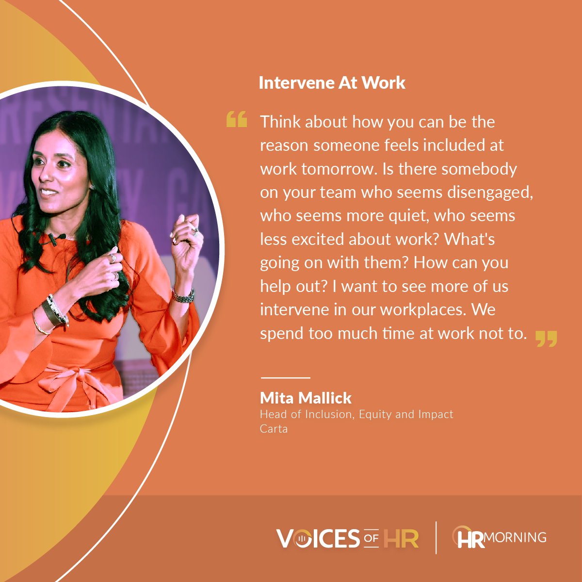 💌 The next time you're at work, be the reason someone feels included. We spend too much time at work to not intervene when we see someone who needs help, according to @MitaMallick2, @CartaInc. Get more of her insights in our most recent podcast episode: rfr.bz/t8yrp2x