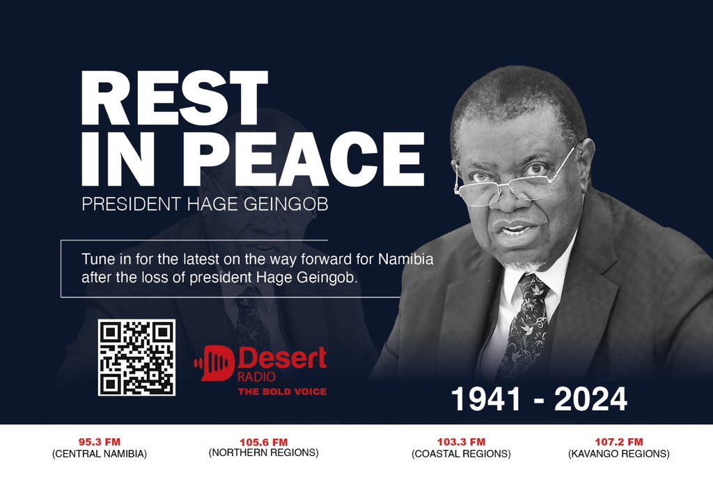 @AfricaUnitedFUT @Official_NFA @TheNamibian @africafoot2023 @FarAwayFootball @_AfricanUnion @AfricaCheck @AfricaInFocus @AfricansRising @AfricansArise @CAF_Online 🕯

Rest in Peace Mr President 

#RIPHageGeingob