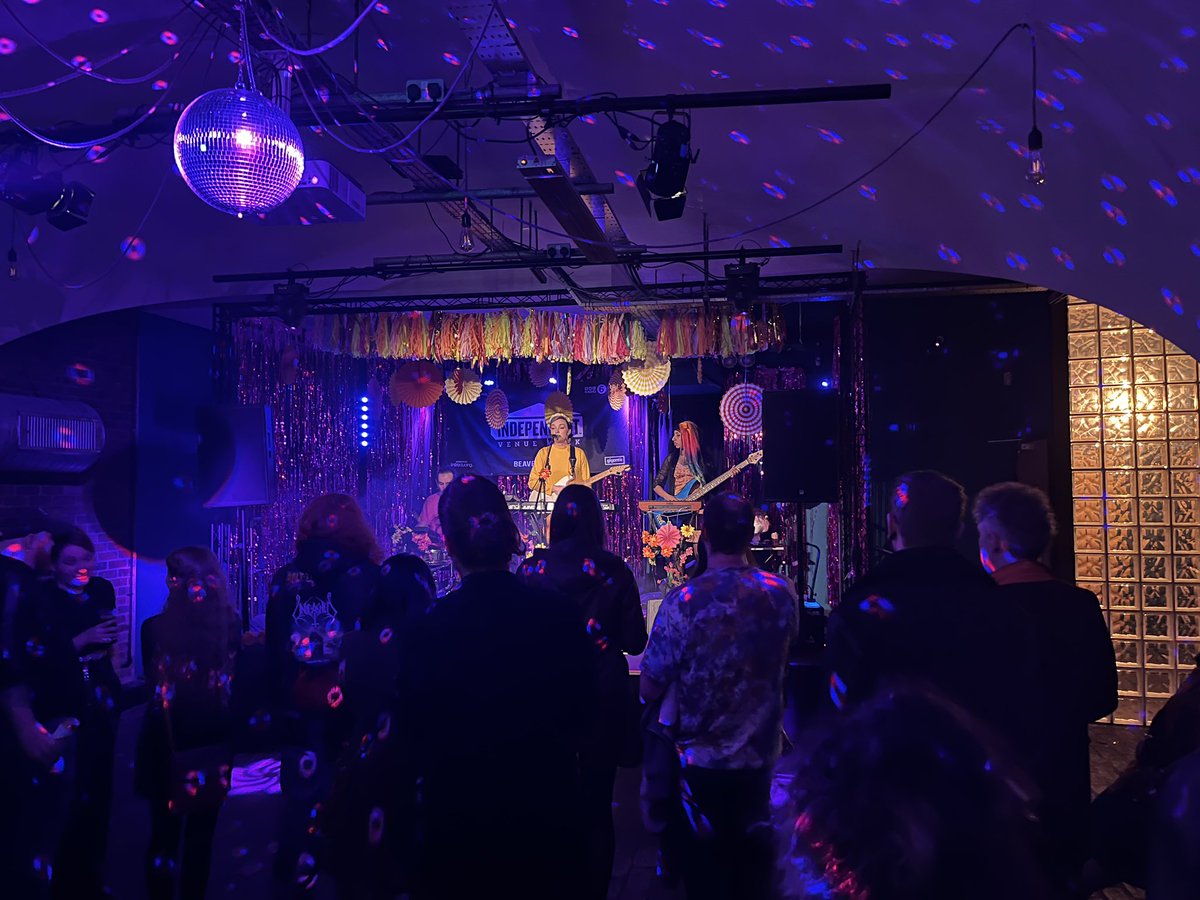 DerekNisbet10's tweet photo. Maximum glitterball last night  @TheTin with @barpandoramusic sounding tremendous for #IVW24 @IVW_UK @BBC6Music @BoudicaFestival https://t.co/z4yOOmgHJw