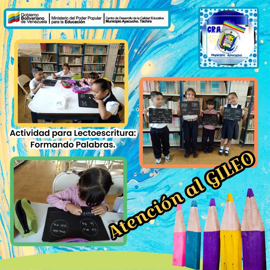 Atención al GILEO con la Actividad: Formando Palabras. Escuela Nacional Francisco de Paula Reina. Municipio Ayacucho. @MPPEDUCACION <a href="/CDCETachira/">CDCE Táchira</a> <a href="/Crazet2011/">Crazet2011</a> <a href="/cdceayacucho/">CDCE Municipio Ayacucho</a> <a href="/circuito4ayacu/">𝓒𝓲𝓻𝓬𝓾𝓲𝓽𝓸 𝓔𝓭𝓾𝓬𝓪𝓽𝓲𝓿𝓸 4</a>