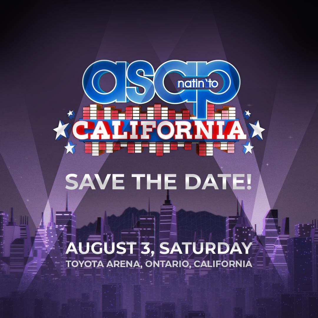 ✨✨✨ 🎉 HETO NA KAPAMILYA ANG PINAKAHIHINTAY NA PAGBABALIK! ASAP in California this August 3, at the Toyota Arena, Ontario, California! 

SAVE THE DATE!!! Tickets out soon! Visit mytfc.com/ASAPinCaliforn… for more details!

#ASAPinCalifornia #ASAPNatinTo #ASAPinCali