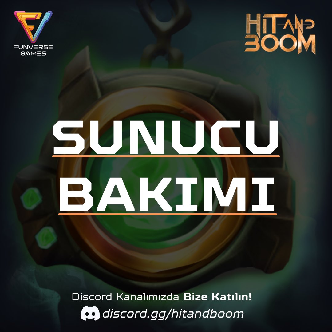 Değerli Açık Beta katılımcıları, 👋 
Daha iyi bir deneyim sağlamak amacı ile sunucularımız için detaylı bir bakım çalışmasına başladık. Bu bakım ile oyunda yaşanabilecek gecikmeleri en aza indirmeyi hedefliyoruz.
Bu çalışma sırasında Hit and Boom erişeme kapalı olacaktır. 👊 💥