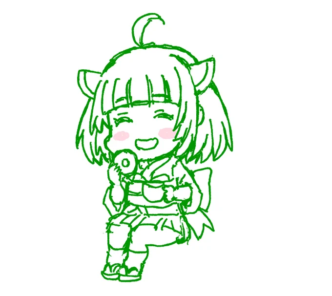 ちょっと暗い話しちゃったので、代わりに絵でも貼るか!!と思ったのですが、今は下描きの下描きみたいなのしかなかったです・・・「映画見た後にミスド分を補給するきりたん」多分すぐ手直しして、これ消します 