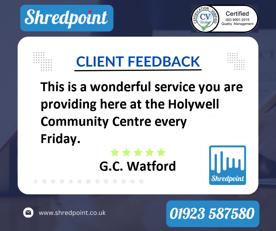 shredpoint's tweet photo. Book your appointment to drop off confidential waste by clicking https://t.co/BcZv7wYHvW 
#shredding 
#confidentialwaste
#dontjustshredit
#ISO9001
#Watford 
#watfordchamber https://t.co/PxPbGolQgV