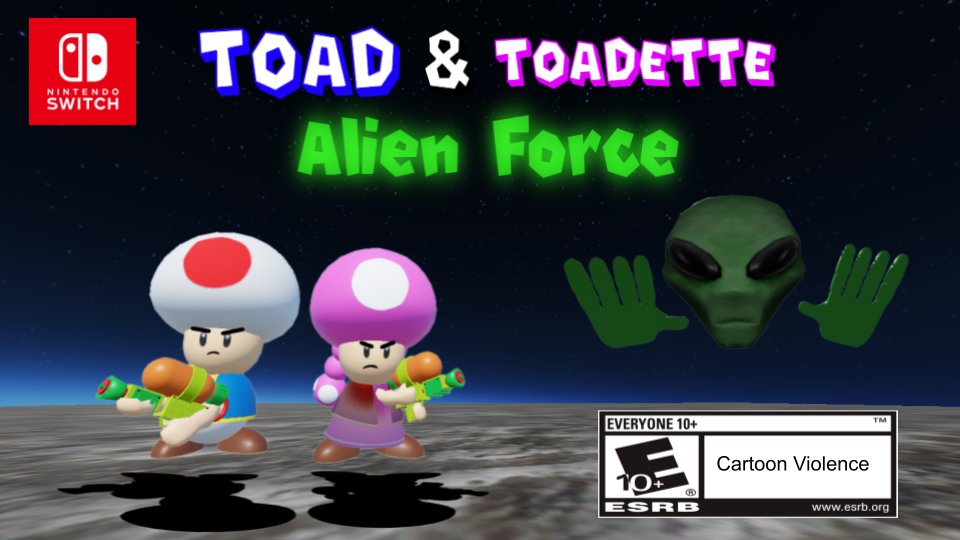 NationToads's tweet photo. Toad &amp; Toadette: Alien Force

Fan-made Nintendo Switch game concept. https://t.co/dLSQme8HEF