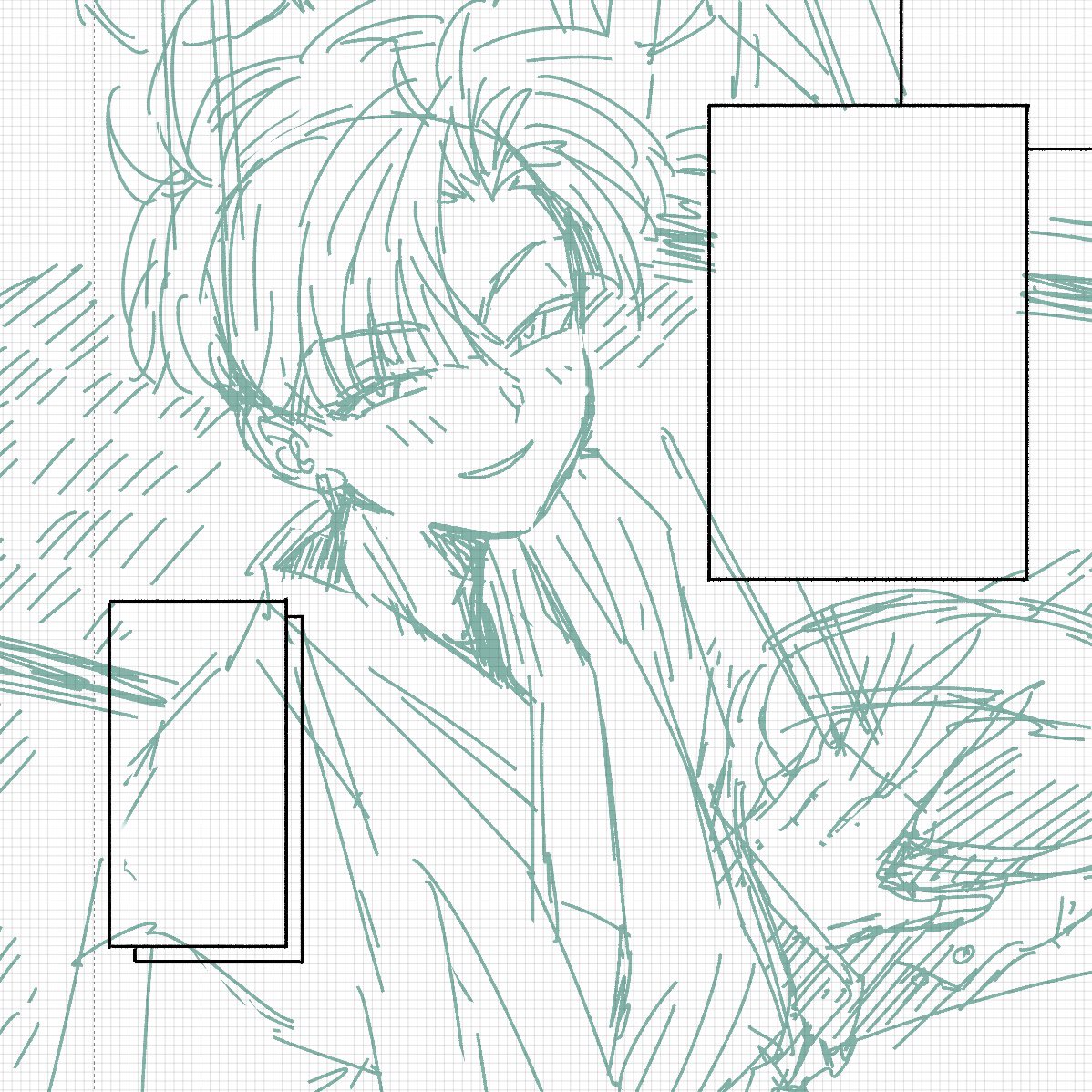 お絵描き会の写真撮ってなかった いい感じに描けたしんさくと坂本さんを上げるぜ 