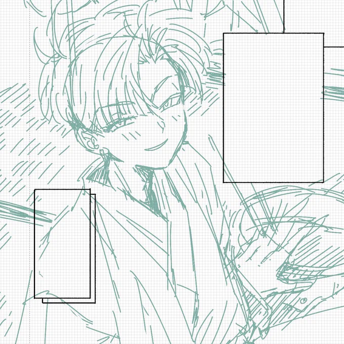 お絵描き会の写真撮ってなかった いい感じに描けたしんさくと坂本さんを上げるぜ 