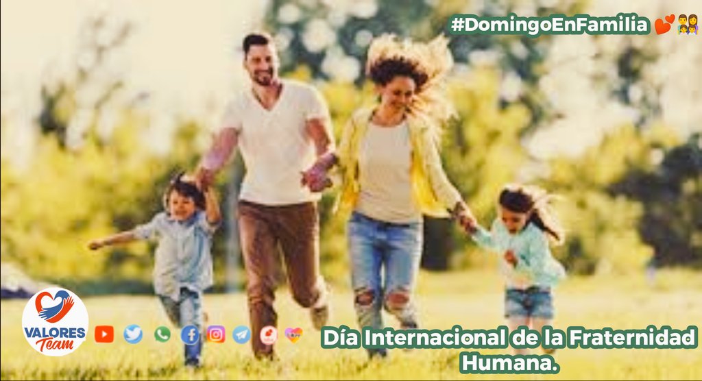 #Cuba 🇨🇺 Celebramos el #DomingoEnFamilia 👨‍👩‍👧‍👦 el día Internacional de la #FraternidadHumana.
✨Importante promover la paz, el desarrollo sostenible y la unión de las comunidades, para incentivar la tolerancia, la inclusión, respeto a la diversidad y la solidaridad. #ValoresTeam 🕊