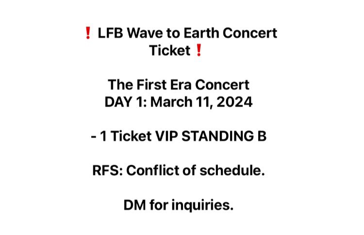rahixcyy's tweet photo. hello po, i’m selling my (1) vip b WAVE TO EARTH CONCERT TICKET. Day 1, march 11.

#wavetoearthmanila https://t.co/IZfoAEM8dk