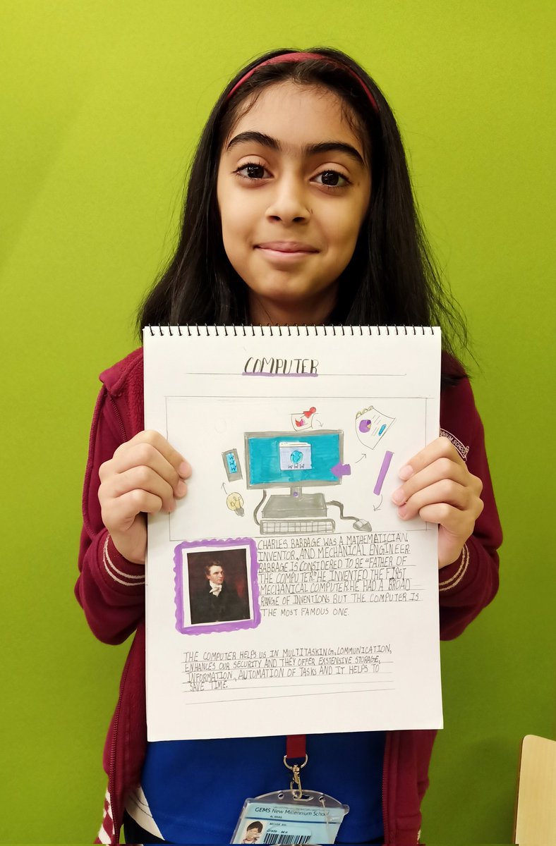 Fourth-grade students create distinctive posters on inventions and scientists, merging art and science. Collaborative research deepens understanding, fostering an interdisciplinary approach to learning key scientific concepts.
<a href="/Fatima_Martin/">Fatima Martin</a> 
<a href="/ShettySampoorna/">Sampoorna Shetty</a> 
<a href="/gemsnms_alkhail/">GEMS NMS Alkhail</a>
