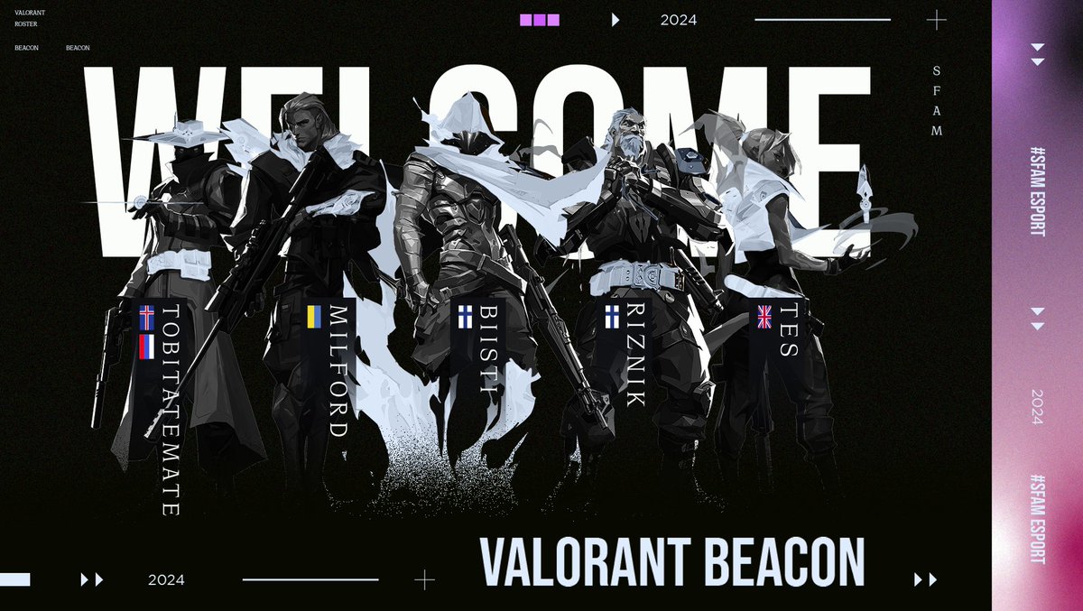 Sfam Esport (@sfamesport) on Twitter photo ๐๐ฎ Exciting News! We are thrilled to introduce our very first international VALORANT team, "Beacon"!
Get ready to support these amazing players from around the globe:
Team "Beacon" Players:
๐ซ๐ฎ <a href="/biist1val/">biisti</a>
๐ฌ๐ง <a href="/Tesolate1/">Tesolate</a>
๐ท๐บ/ ๐ฎ๐ธ <a href="/TobitaMate/">TobitaMate</a>
๐บ๐ฆ <a href="/milford_vlr/">Milford</a>
๐ซ๐ฎ <a href="/RiznikVal/">Riznik</a> ๐๐ฎ Exciting News! We are thrilled to introduce our very first international VALORANT team, "Beacon"!
Get ready to support these amazing players from around the globe:
Team "Beacon" Players:
๐ซ๐ฎ <a href="/biist1val/">biisti</a>
๐ฌ๐ง <a href="/Tesolate1/">Tesolate</a>
๐ท๐บ/ ๐ฎ๐ธ <a href="/TobitaMate/">TobitaMate</a>
๐บ๐ฆ <a href="/milford_vlr/">Milford</a>
๐ซ๐ฎ <a href="/RiznikVal/">Riznik</a>