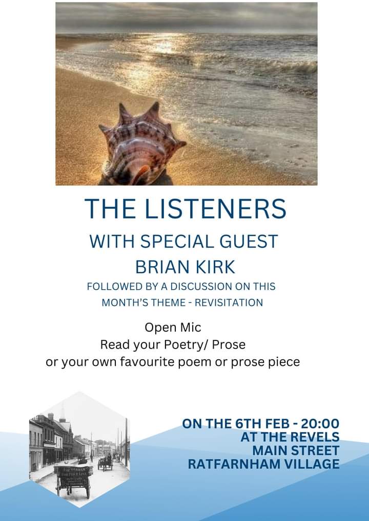 Very much looking forward to reading at The Listeners on Tuesday 6th February. Please come along to what should be a very interesting evening