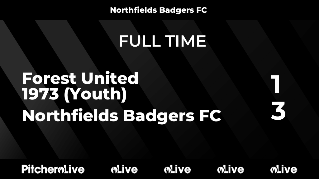 nfieldsbadgers's tweet image. FULL TIME: Forest United 1973 (Youth) 1 - 3 Northfields Badgers FC
#FORNOR #Pitchero
pitchero.com/clubs/northfie…
